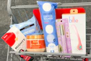 hero mighty patches, neutrogena wipes, tree hut body scrub, one+other cotton rounds, milani mascara, and billie razor in a cart