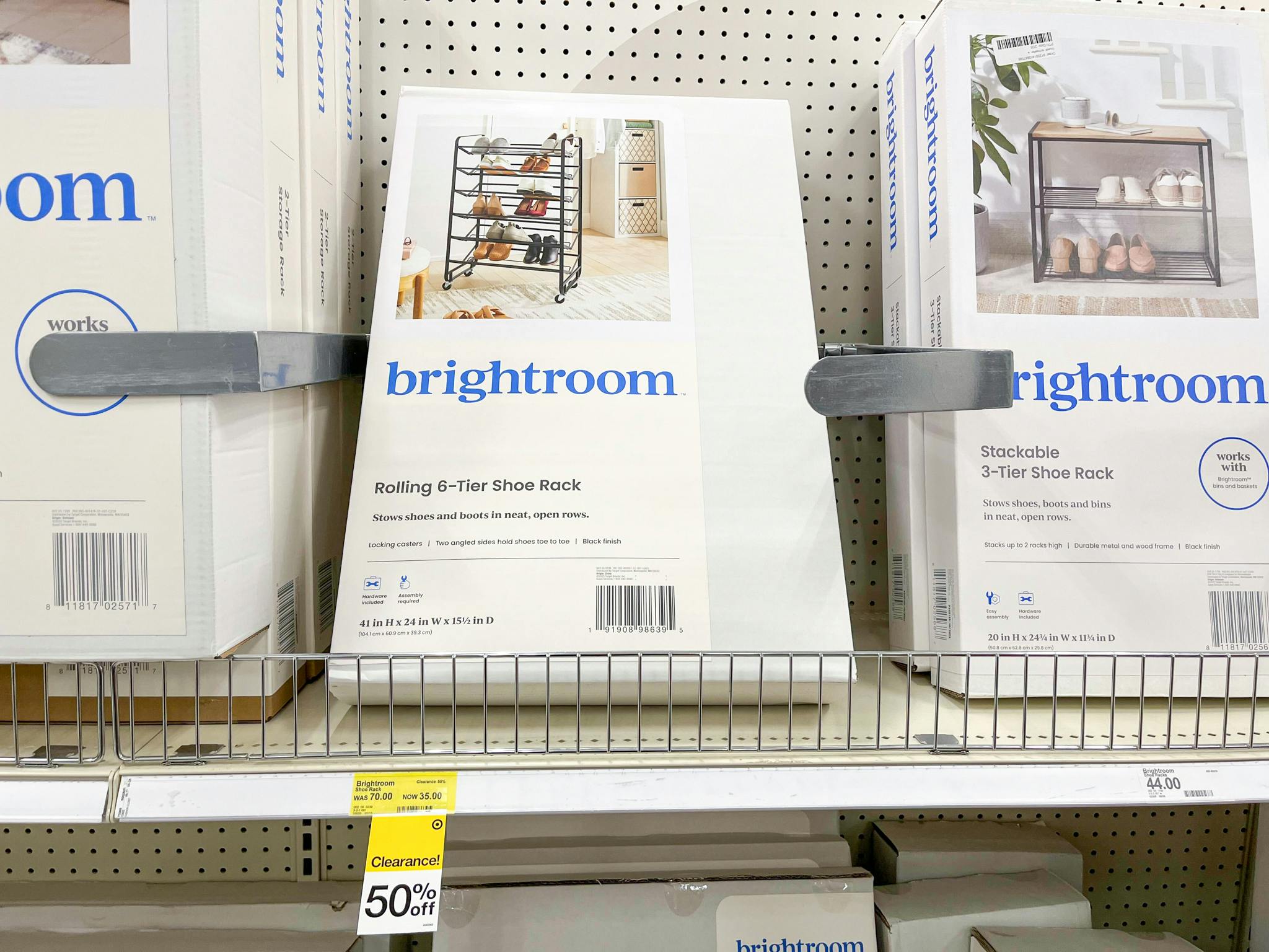 Brightroom Rolling Shoe Rack