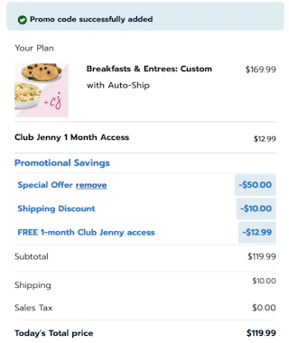 jenny craig deal cart
