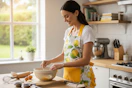 a woman baking in a kitchen