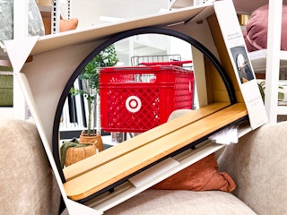 Target Threshold arched mirror with a Target cart in the reflection