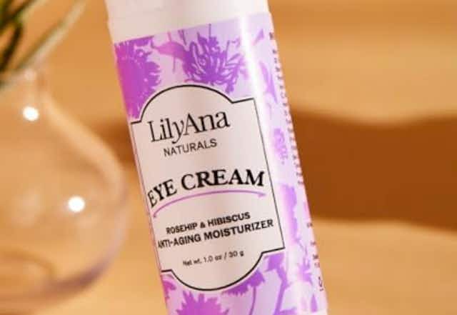 LilyAna Naturals Anti-Aging Eye Cream, Just $15 on Amazon card image