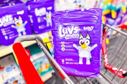 luvs diapers in a cart