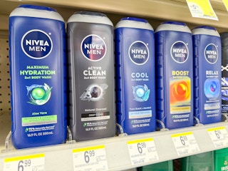 nivea men body washes on walgreens cart