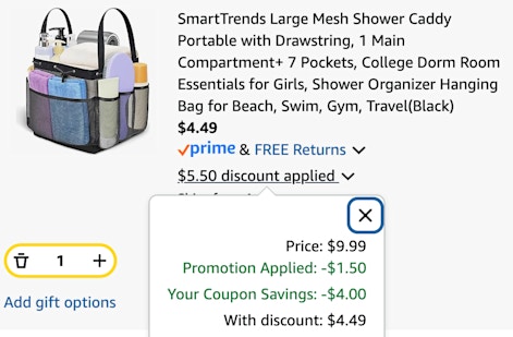cart shower caddy