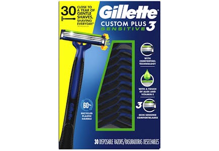 Gillette Custom Razors 30-Pack