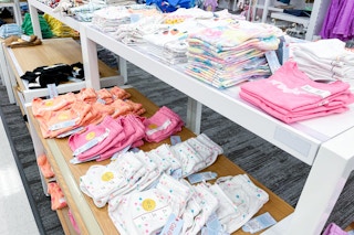 kids' tops and shorts on target shelves