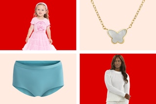 toddler dress, butterfly necklace, women's underwear & women's sweater