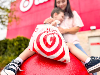woman and child Target ball with TArget bag
