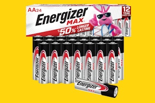 batteries on a yellow background