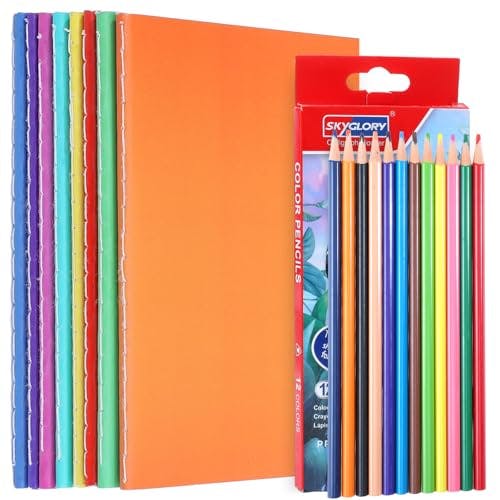 Blank Books & Colored Pencils 8-Pack