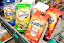 pepperidge farm goldfish snacks in shopping cart