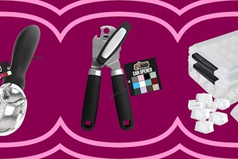 gorilla grip items on a pink grid