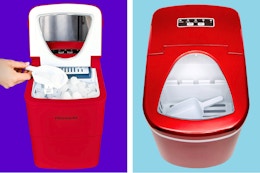 Red Frigidaire Countertop Ice Maker (2 stock images)