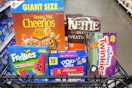 meijer groceries in a shopping cart