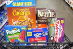 meijer groceries in a shopping cart