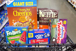 meijer groceries in a shopping cart
