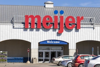 The exterior of a Meijer grocery store