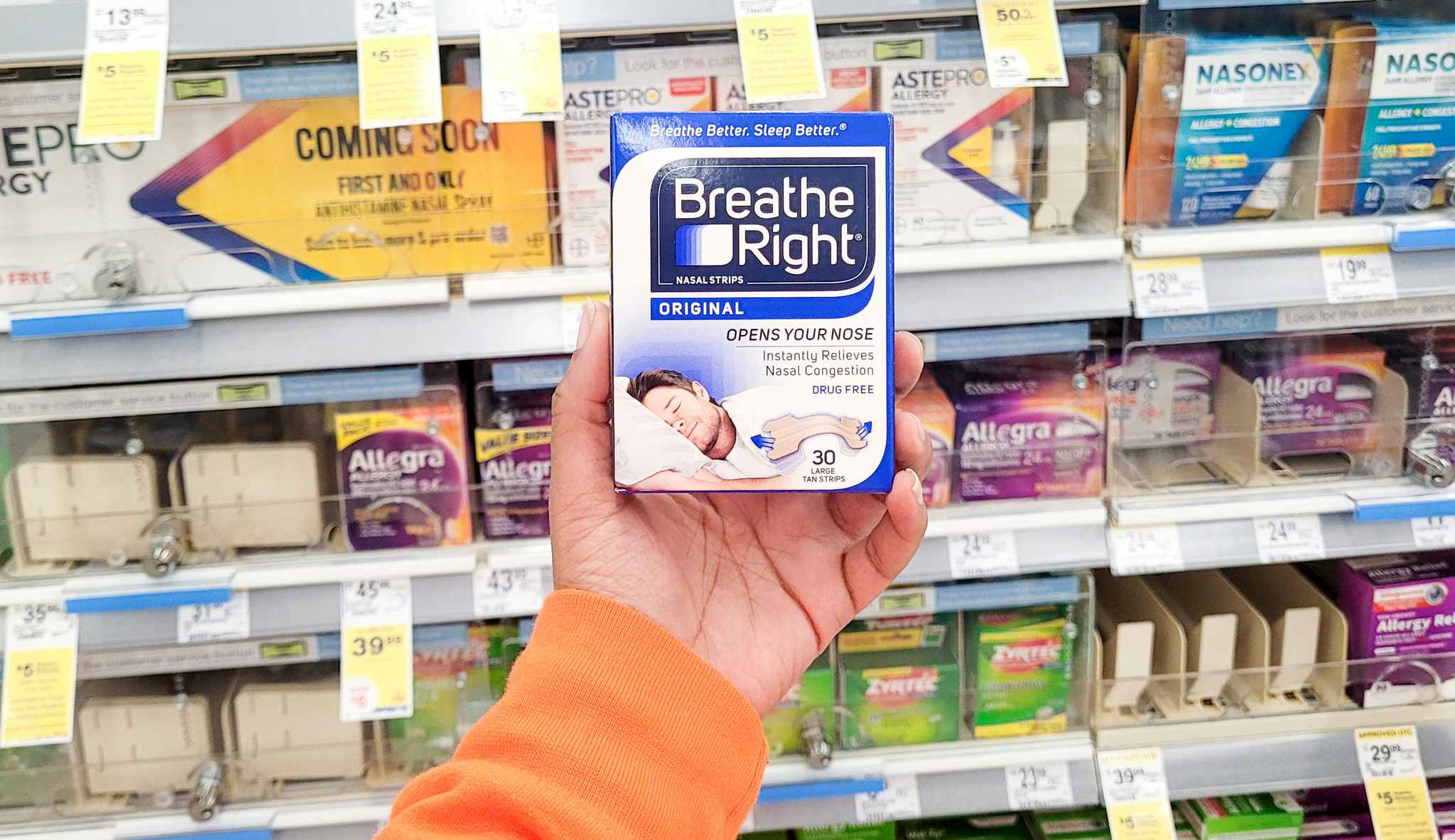 Breathe Right Nasal Strips 30-Pack, Only $6.78 on Amazon