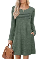 Women's Pleated Sweater Dress