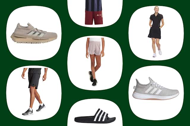 Adidas Members Sale: $7 Kids' Shorts, $9.80 Slides, $16 Sneakers, and More card image