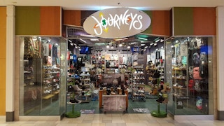 A shot of the inside of a mall-based Journeys retail store