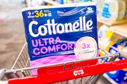 cottonelle toilet paper in a cvs cart