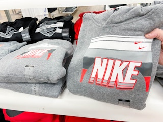 nike sweatshirt on shelf