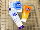 hand holding clean & Clear face washes