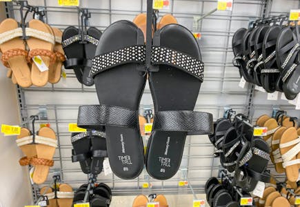 Time and Tru Women's Double Band Slide Sandals