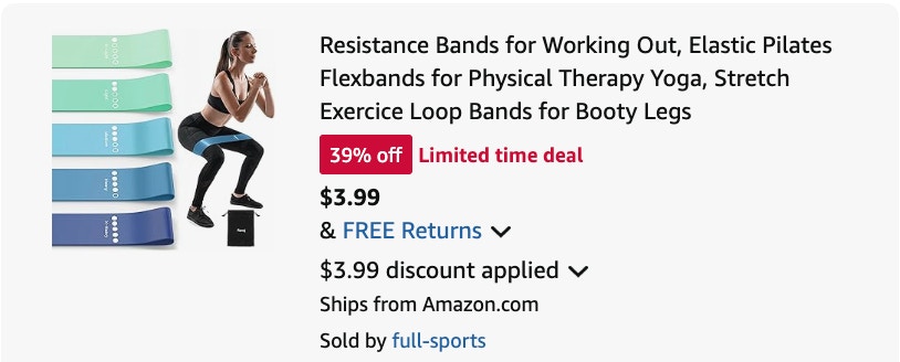 Resistance bands Amazon receipt