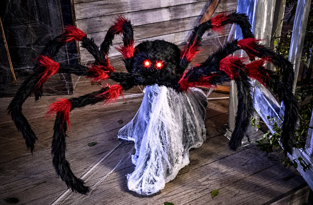 Lifestyle image of a jumping spider animatronic