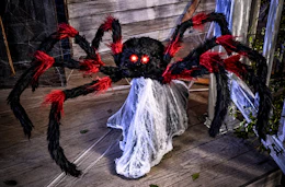 Lifestyle image of a jumping spider animatronic