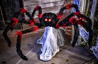 Lifestyle image of a jumping spider animatronic