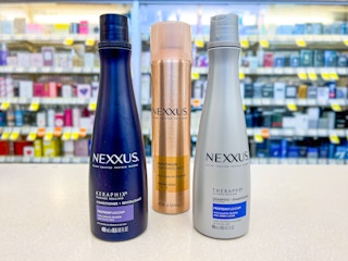 three Nexxus products on store counter