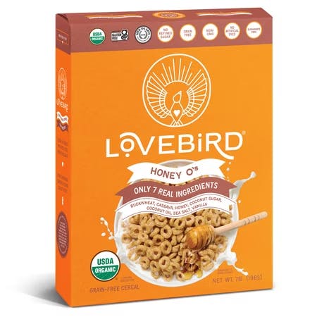 2 Lovebird Organic Cereal Boxes