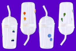 4 Better Homes & Gardens Glass Sipper Tumblers in fruit prints