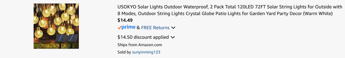 Amazon Solar Outdoor String Lights 2025 2