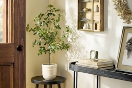 a faux potted tree