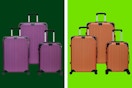 home depot luggage set collage