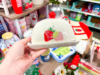 dollar general strawberry butter dish