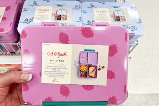hand holding a cat & jack bento box at target