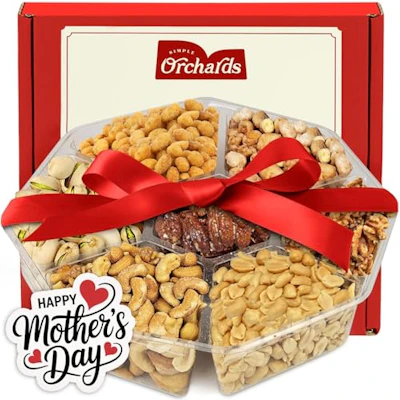 Nuts Gift Basket, 7-section platter