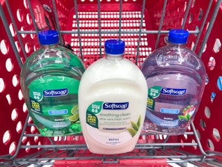 softsoap hand soap refills in a target cart