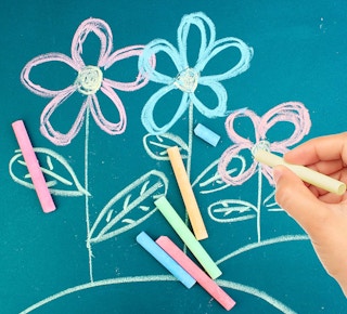 a chalk drawing with chalk