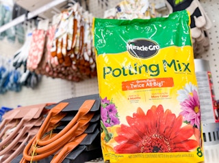 a bag of potting mix
