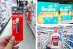 walgreens pampers, colgate, revlon 3-photo collage
