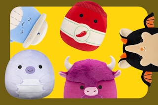 Squishmallows toys on a KCL template