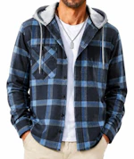Men's Flannel Hoodie Shirt