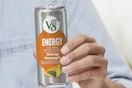 Person Holding V8 Energy Drinks 12-Pack